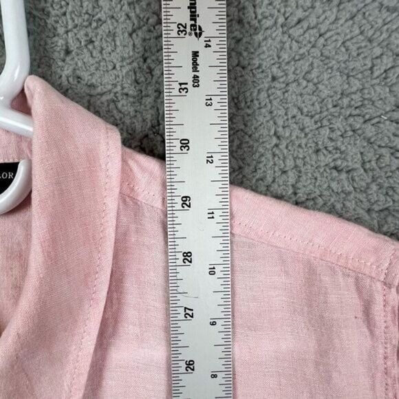 LORD & TAYLOR WOMENS PINK LINEN BLOUSE SIZE 0X - Picture 8 of 10